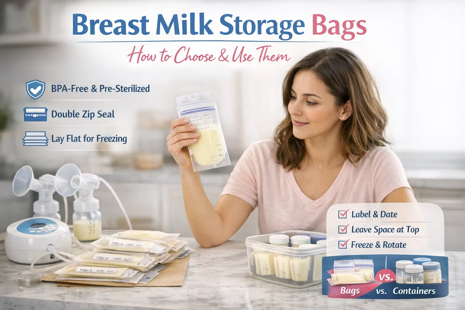 Breast milk storage bags - how to choose and use them correctly