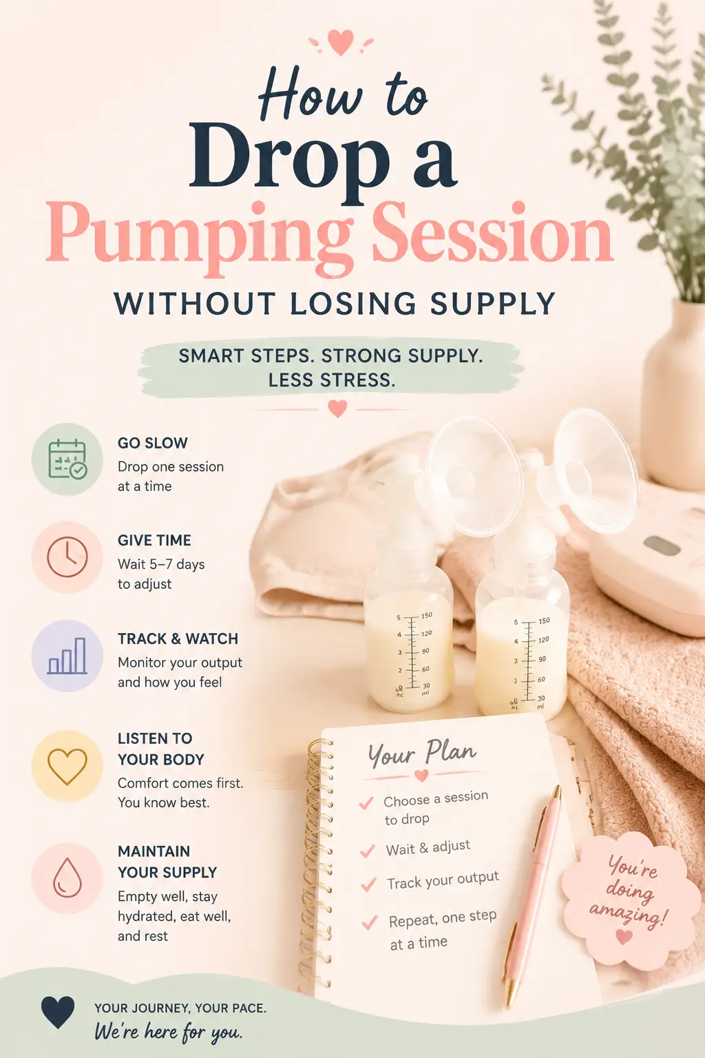 How to drop a pumping session without losing milk supply